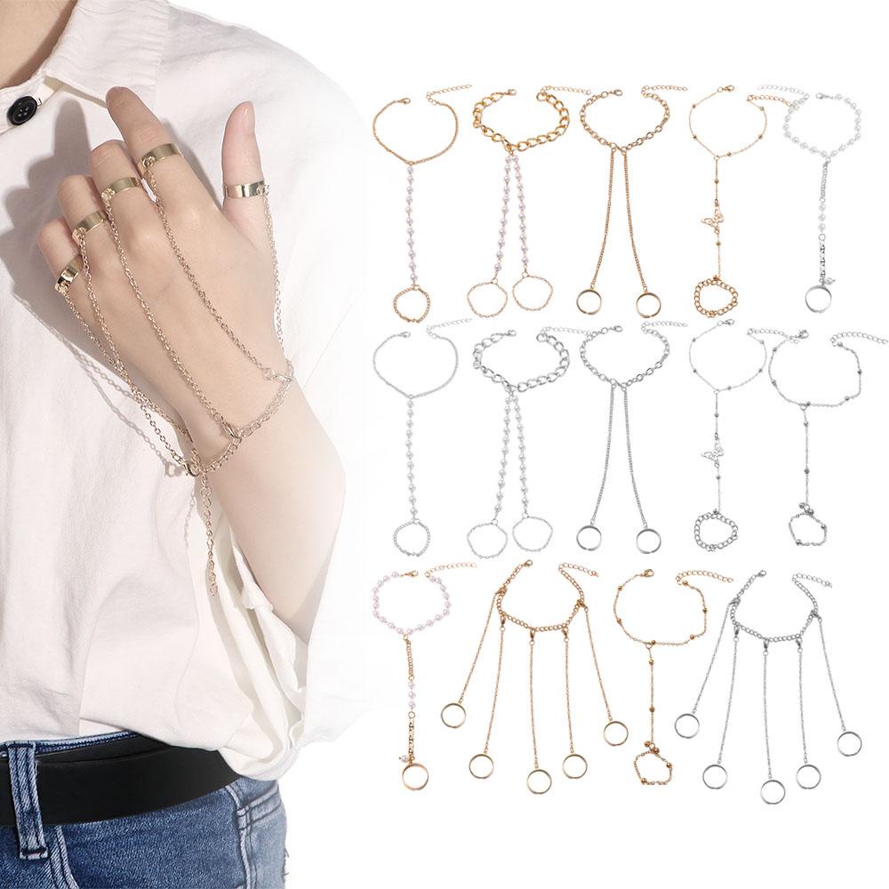 Vòng Tay Chuỗi Hạt Nhiều Lớp Có Thể Điều Chỉnh Mặt Hình Bướm Phong Cách Bohemia Cổ Điển