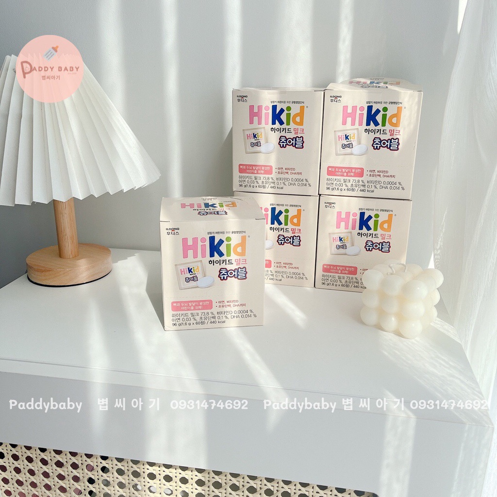 Sữa Tươi Hikid Dạng Kẹo Hàn Quốc - Hộp 60 viên cho bé từ 3-12y