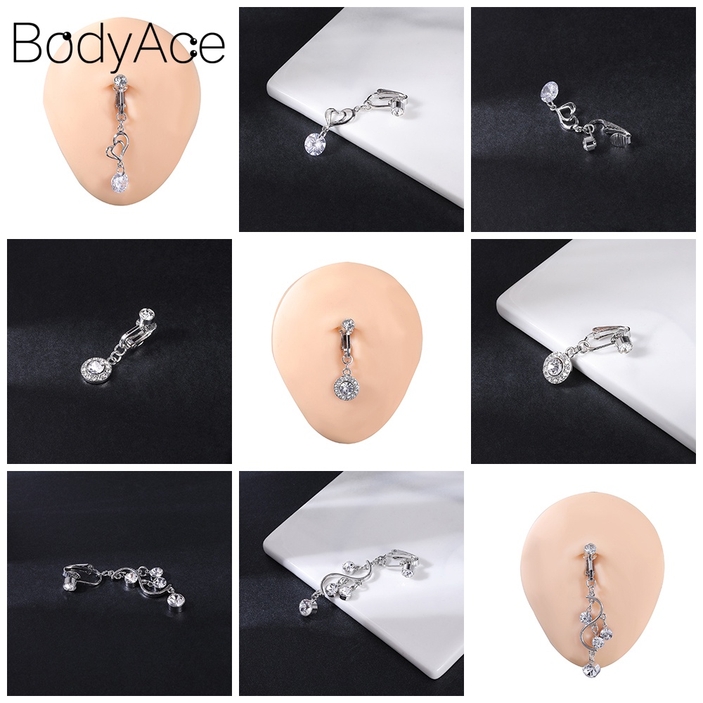 1 Bộ Khuyên Rốn Hình Hoa Bướm Đính Đá Pha Lê Gợi Cảm
