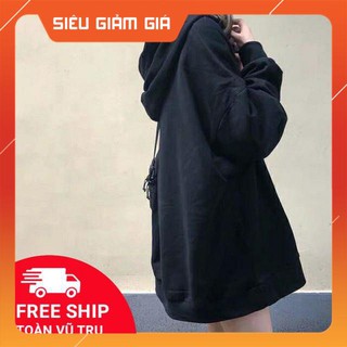 Áo hoodie trơn basic trắng đen Unisex
