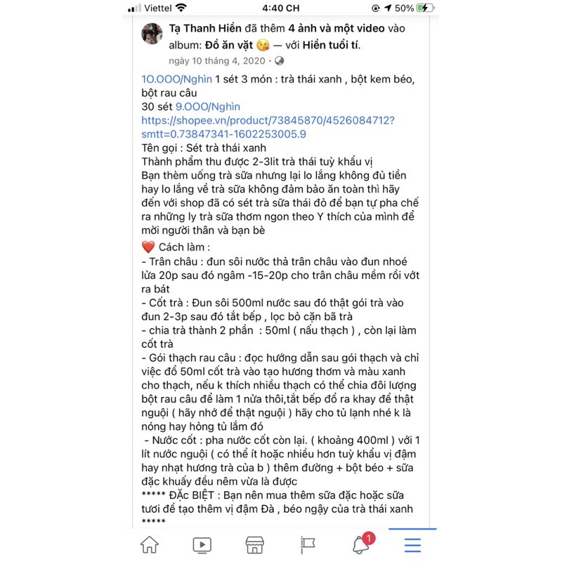 Sét trà thái xanh 3 món