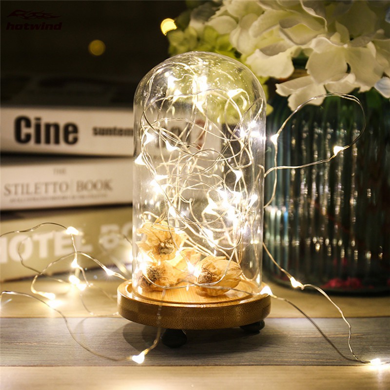 Dây đèn LED dài 1m chạy pin CR2032 dùng trang trí chai lọ Cho Giáng Sinh Halloween