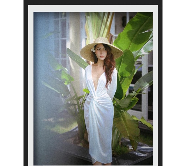 Váy maxi xoắn eo secy