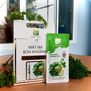 Set 10 mặt nạ bùn khoáng bột chùm ngây - rau má - moringa - pennywort mineral mud mask - the moshav farm