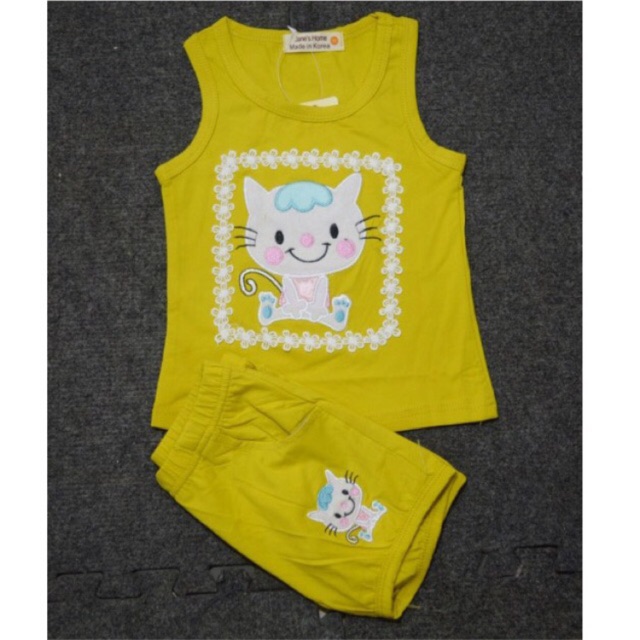 Bộ Quần Áo Ba Lỗ Hello Kitty Cho Bé Gái