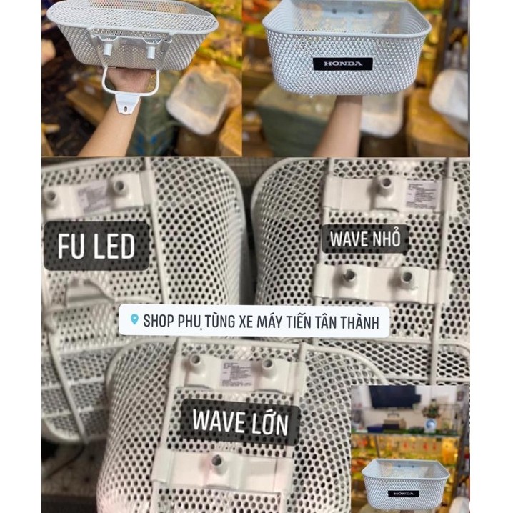 Rổ đựng Giỏ LƯỚI MÀU TRẮNG xe wave125 fuled future 125 fi rs 100 wave s110