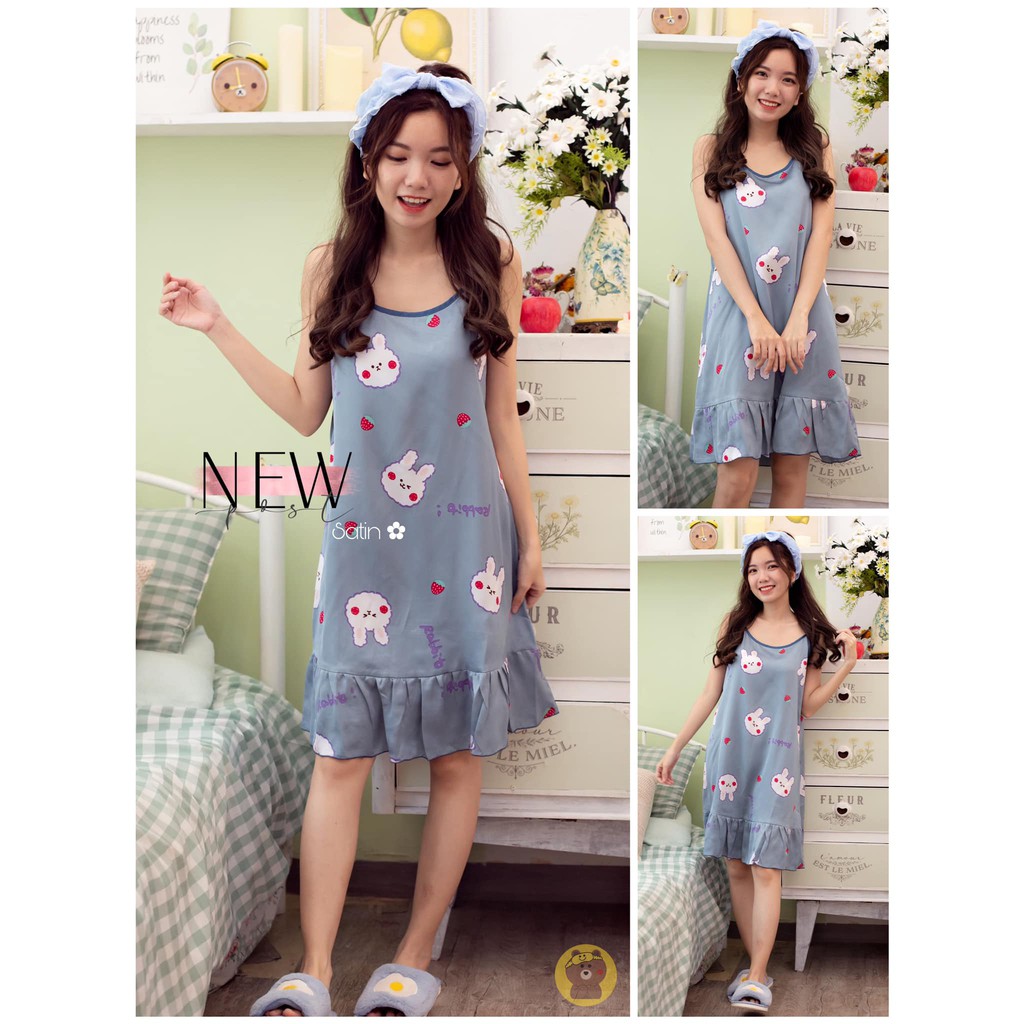 [ Sale Khủng 3 Ngày] Bộ Đồ Ngủ Đầm Ngủ 2 Dây Thời Trang Satin Mát Lịm | BigBuy360 - bigbuy360.vn