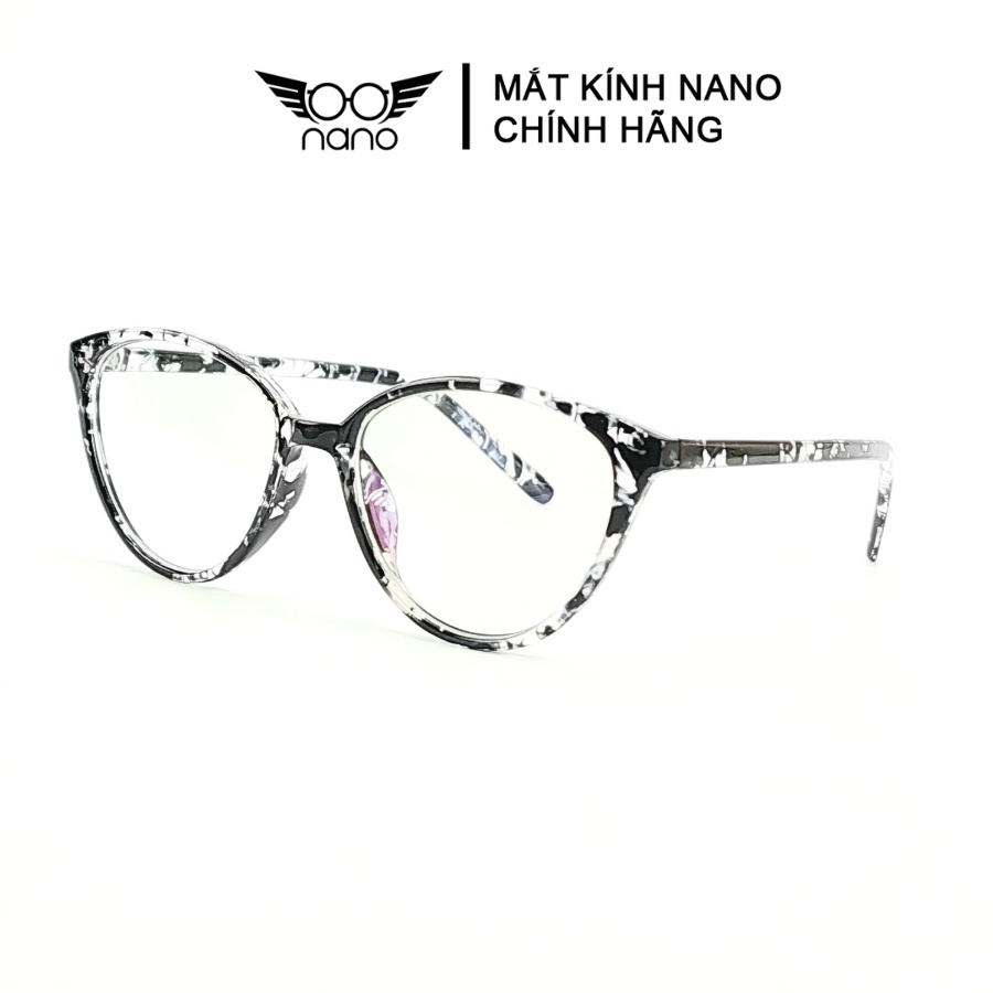 Gọng kính cận nữ mắt mèo, gọng kính nhựa dẻo NANO 2360 thời trang Hàn Quốc chống tia UV chống trầy xước