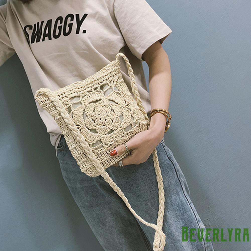 【Low Price】Summer Beach Women Girls Crochet Braid Bags Shoulder Vintage Messenger Bag