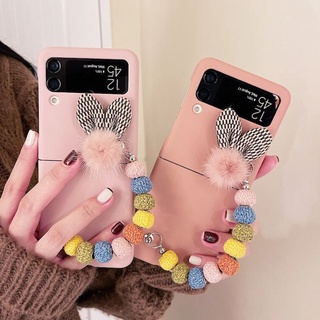 Dành Cho Samsung Galaxy ZFlip6 Ốp Lưng 3D Dễ Thương Đáng Yêu Mềm Mại Cho Galaxy Z Flip 3 4 5G zFlip5 Flip4 ZFlip3 Dây Xích Tay Trường Hợp