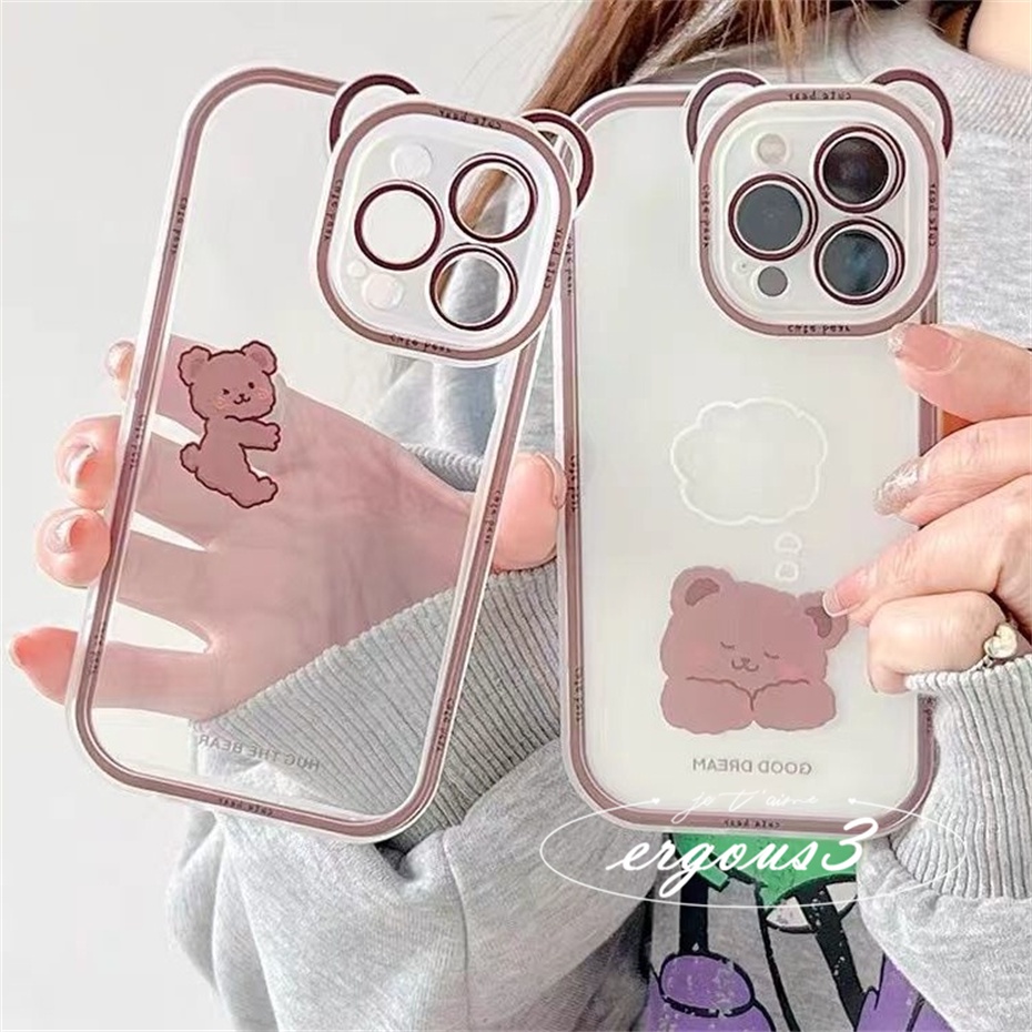 Ốp Điện Thoại Mềm Họa Tiết Gấu Sáng Tạo Cho iPhone 14 13 12 11 Pro Max SE2020 X XR Xs Max 7 8 6 6s Plus