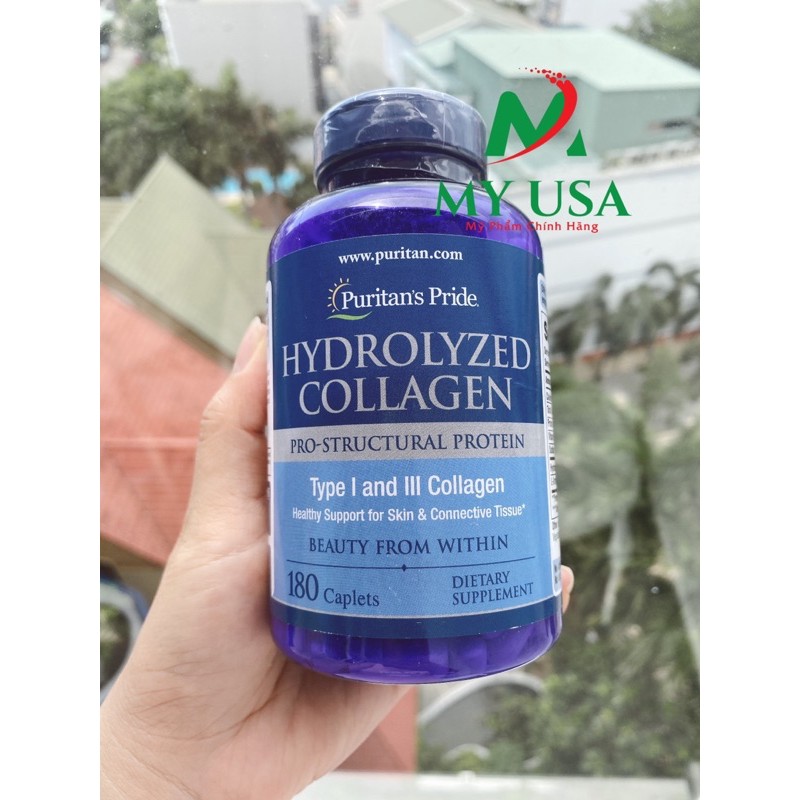 Viên Uống Collagen Thủy Phân Trắng Da, Mờ Nám Hydrolyzed Collagen 1000mg 180 Viên của Mỹ