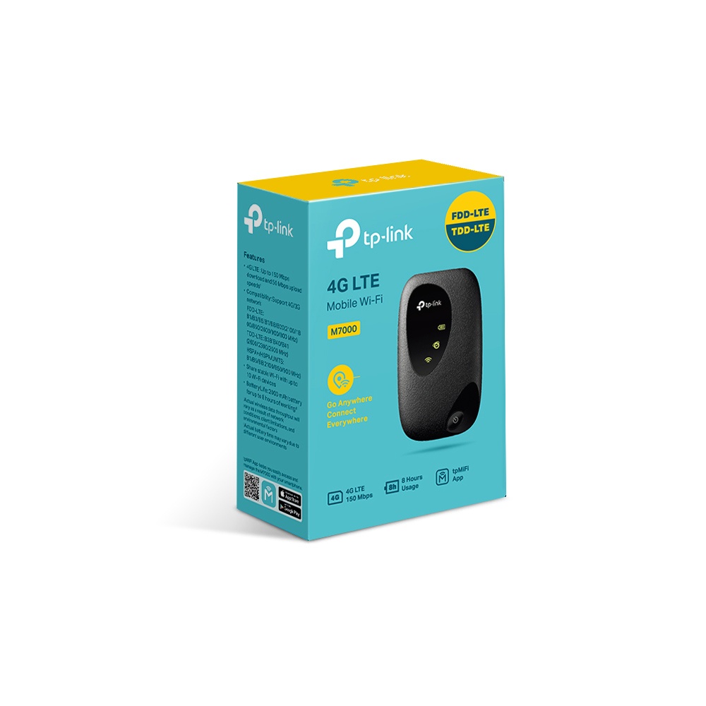 Phát Wifi bằng sim di động 4G LTE Tp-Link M7000 - Hàng Chính Hãng