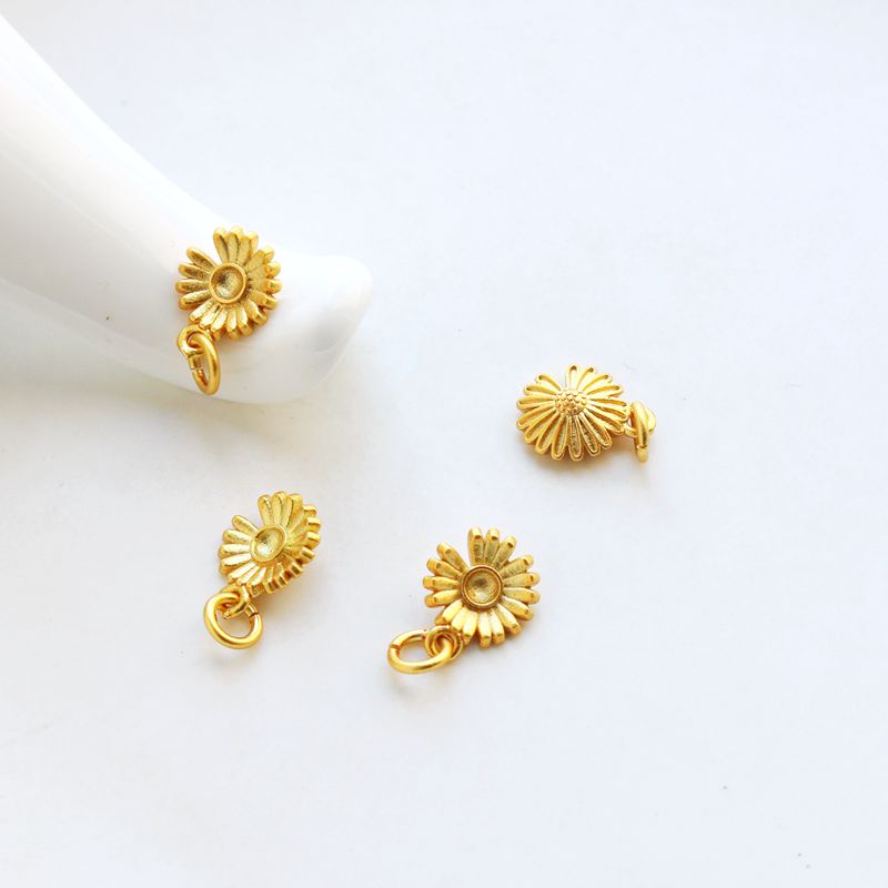 Mặt Dây Chuyền Hình Hoa Hướng Dương Màu Vàng Đồng 18Mm diy