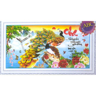 Tranh Đính Đá ABC 3D Đồng Hồ Thương Cha Xuôi Ngược Giữa Dòng Y428 (KHÁCH TỰ ĐÍNH) KT:68X40CM