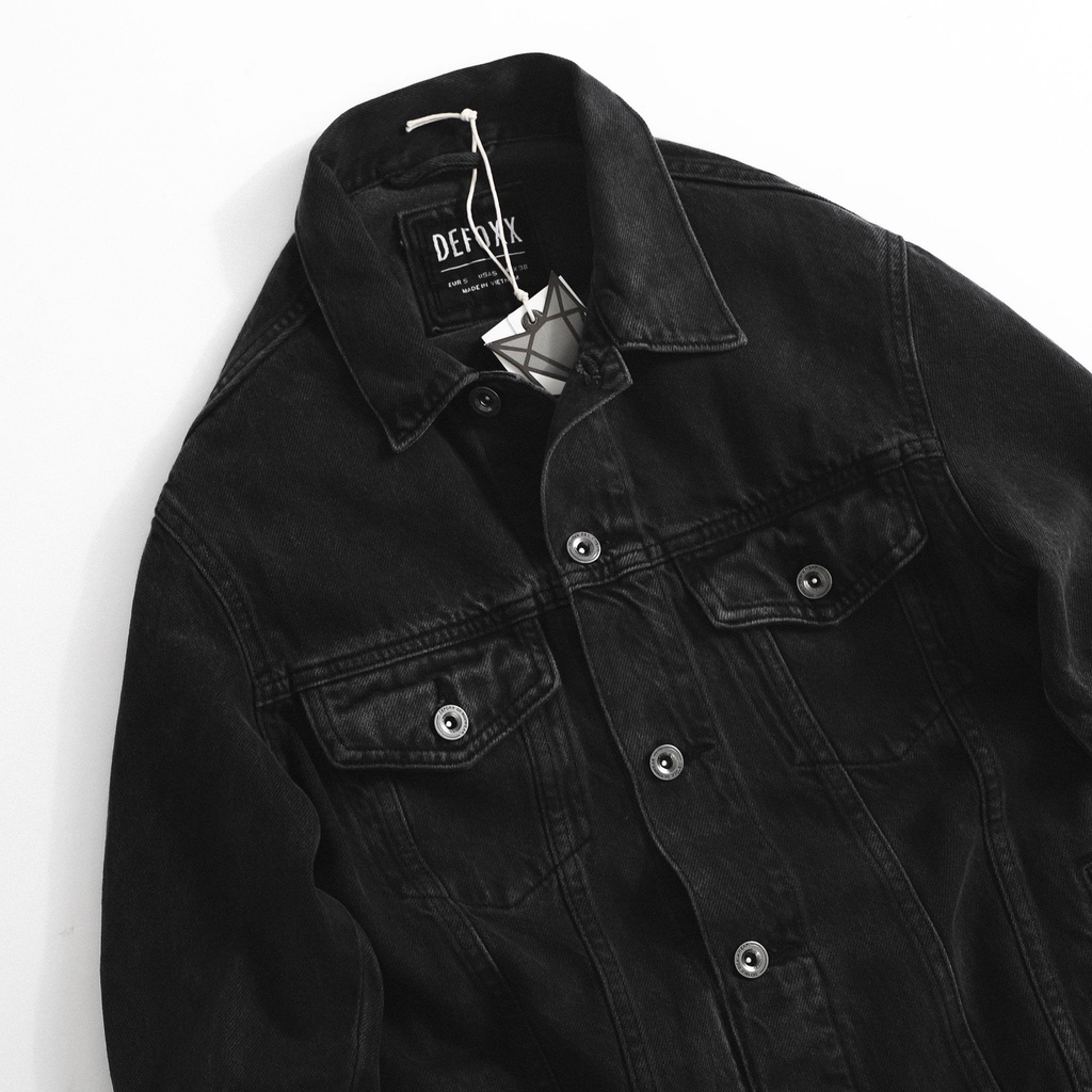 Aó khoác jacket jean nam Defoxx chính hãng,form đứng,chất vải jean cao cấp,Hàng VNXK