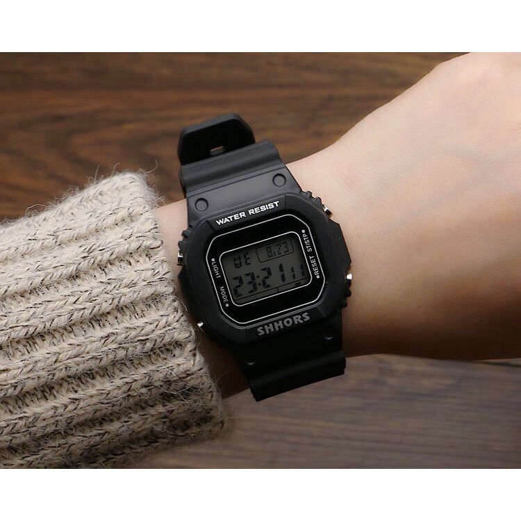ĐỒNG HỒ NAM NƯ SHHORS VUÔNG 2 MÀU ĐEN TRẮNG D361 SIÊU ĐẸP | BigBuy360 - bigbuy360.vn