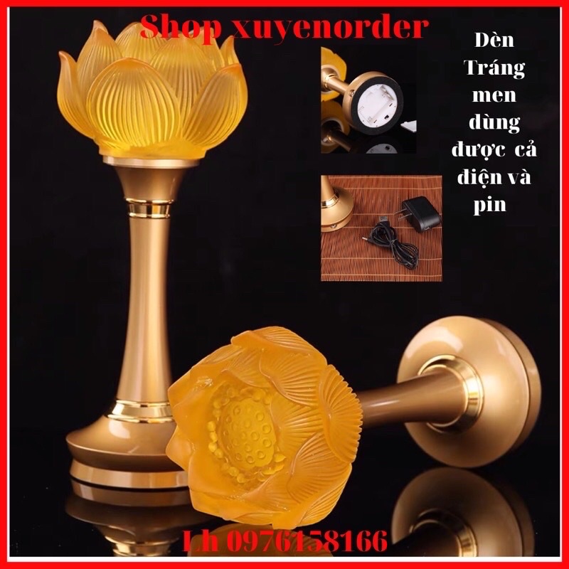 Cây Đèn Led Hoa Sen Trang Trí bàn Thờ Vừa dùng bằng điện vừa dùng pin rất tiện lợi +Ảnh Thật