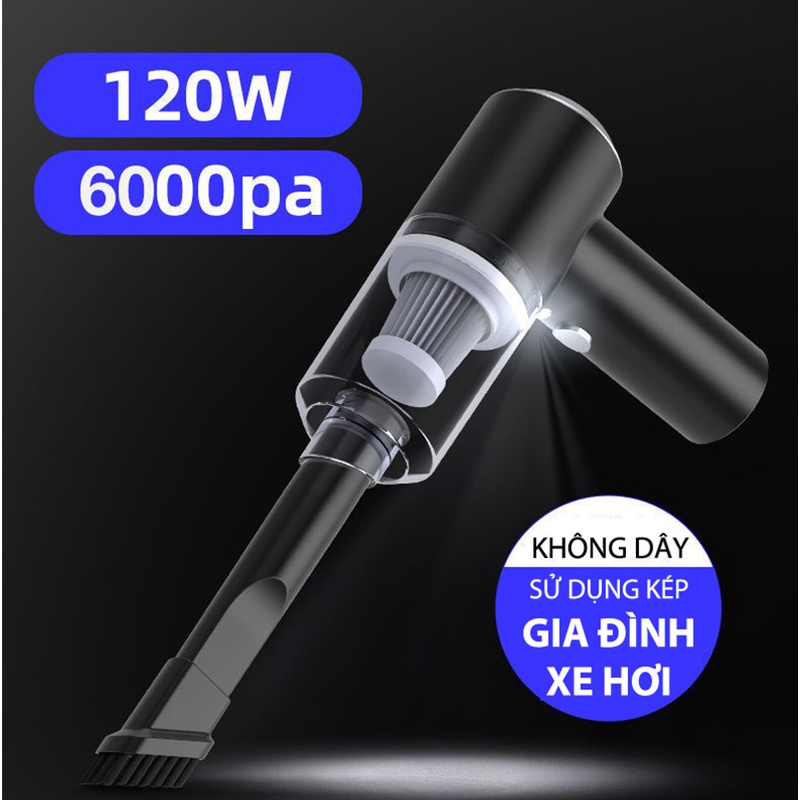 Máy hút bụi xe hơi cầm tay GULIFE-MU99 hút sạch mọi ngóc ngách, pin 2000mAh trang bị đèn LED soi sáng