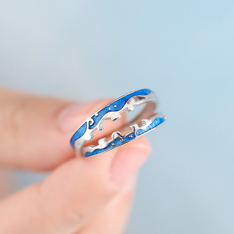 Nhẫn Đôi Mạ Bạc 925 Kiểu Dáng Đơn Giản Hợp Thời Trang