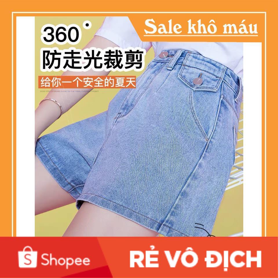 Quần sooc bò - Quần short jean nữ Basic dáng ngố lửng ống rộng mẫu mới