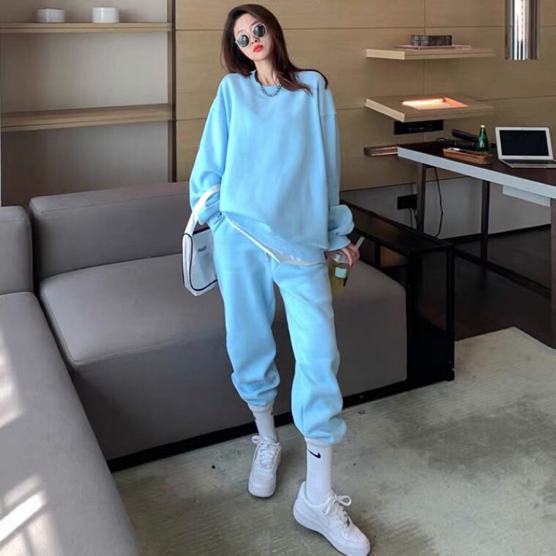 Set áo hoodie sweater quần dài - Set nỉ bộ thể thao H Clothes Shop ảnh thật