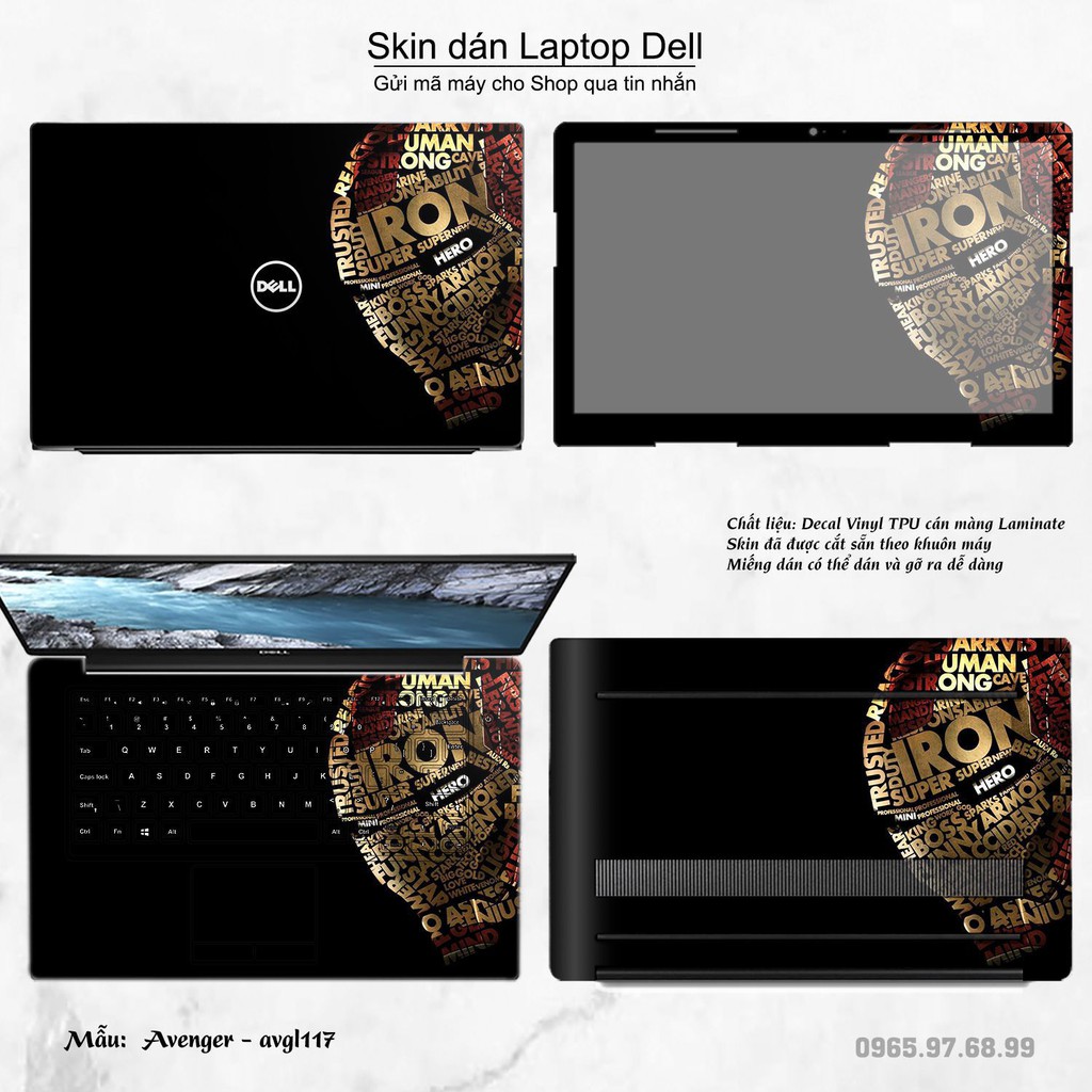 Skin dán Laptop Dell in hình Avenger _nhiều mẫu 3 (inbox mã máy cho Shop)