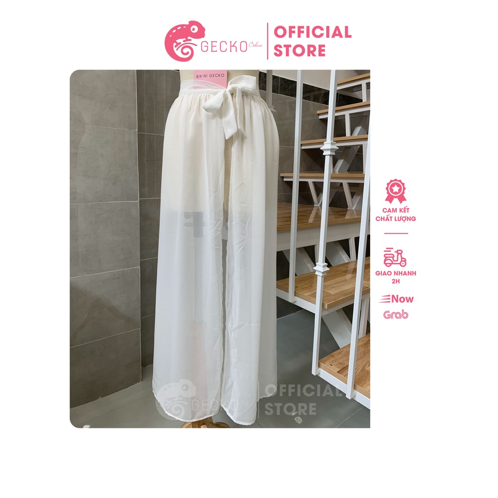 Chân Váy Voan Mặc Kèm Bikini Dây Cột Bên Hông Dài 1M GK0422 (Ảnh Thật)