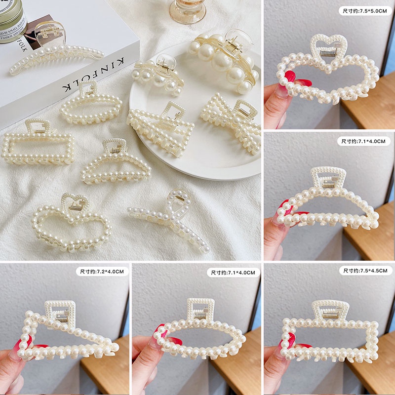 Kẹp Tóc Cỡ Lớn Màu Trắng Thời Trang Hàn Quốc Cho Nữ