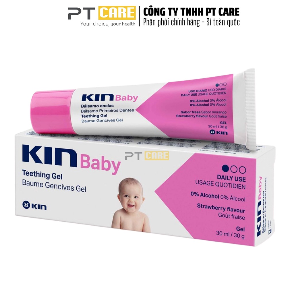 PT CARE Gel Bôi Giảm Sưng Nướu Và Tay Chân Miệng Kin Baby 30ml