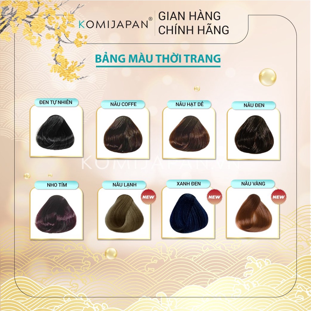 Dầu gội phủ bạc thảo dược Komi Nhật Bản dạng lược phủ màu nhanh hương thảo dược dễ chịu the mát da đầu chai 350ml