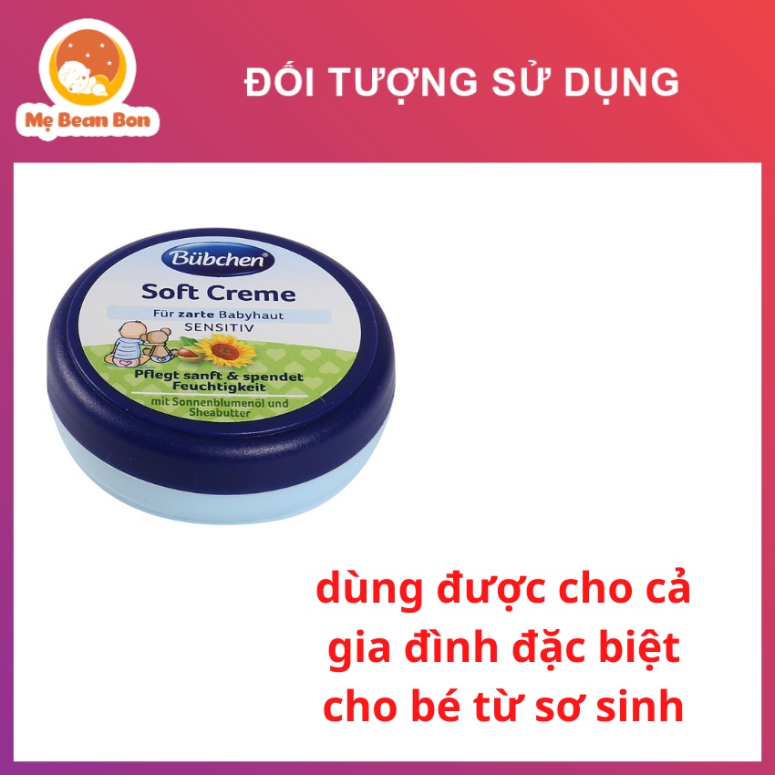 Kem Nẻ cho bé Bubchen Soft Creme Đức 20ml Cho bé từ sơ sinh dưỡng ẩm ngăn nẻ làm lành da bị tổn thương giúp da mịn màng