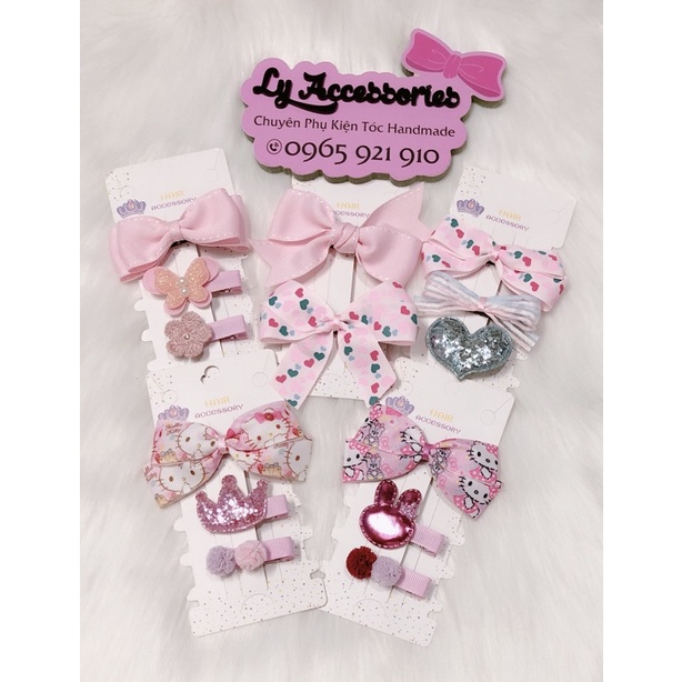 Set kẹp tóc mái dễ thương cho bé