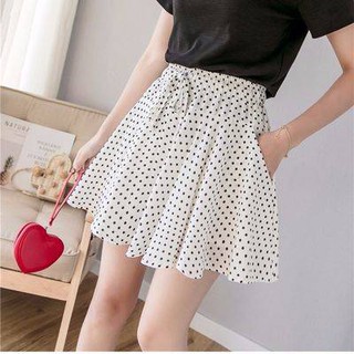 Nữ mùa hè mới, eo cao mỏng, váy ngắn, váy sóng, hoang dã, eo đàn hồi kích thước lớn, chống ánh sáng, váy ô,