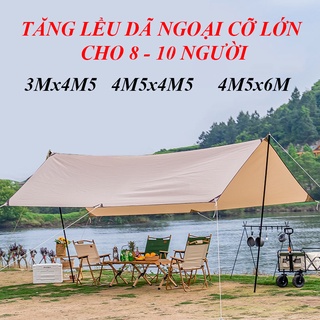 Tăng lều dã ngoại 4,5mx4,5m chống nắng, chống mưa cỡ lớn dành cho 8-10 người