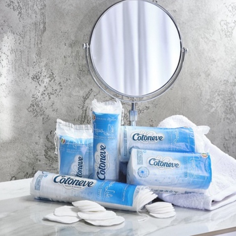 Cotoneve Combo 2 Bông tẩy trang may viền dập nổi AQUA LIFE  CT002 + BTT CT001