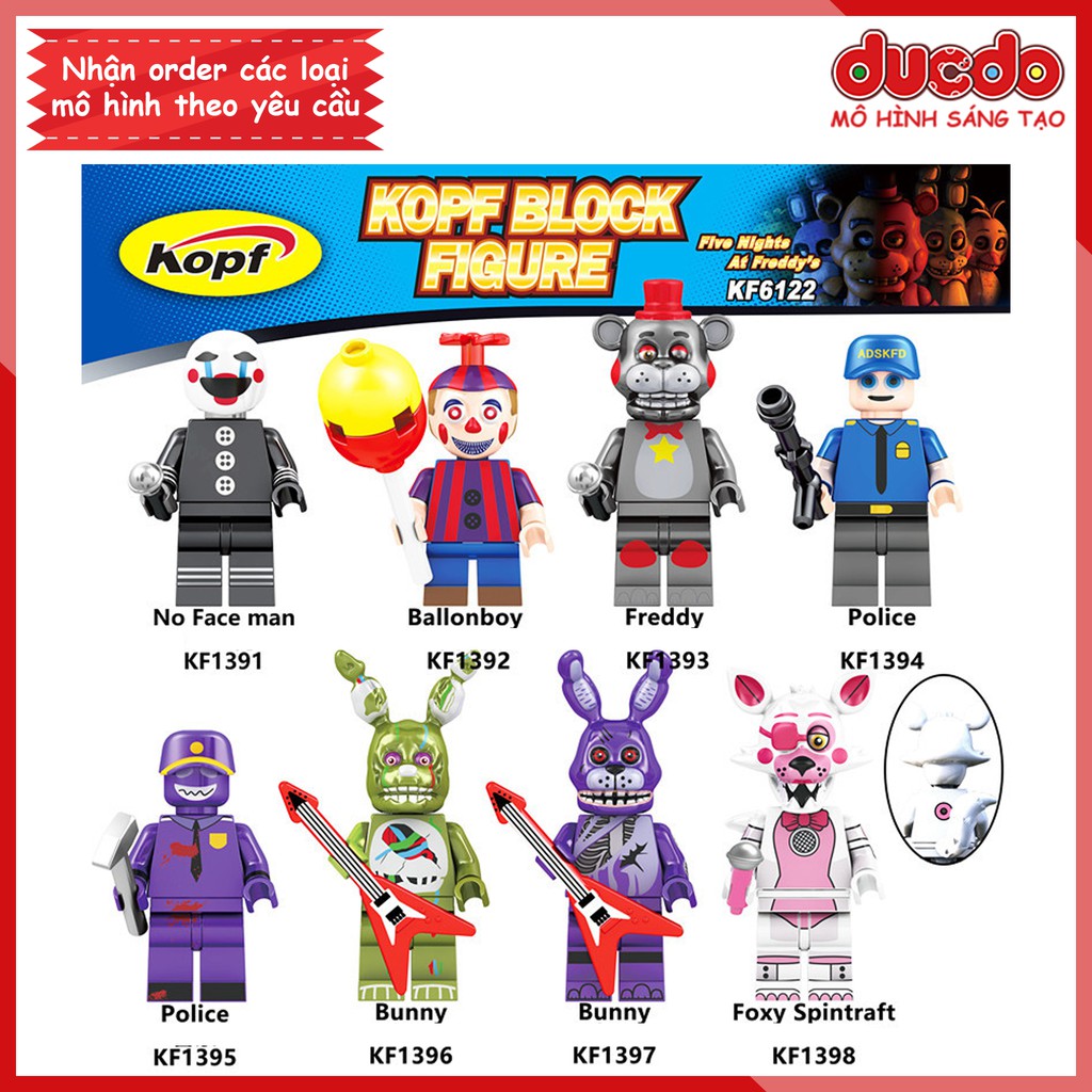 Minifigures các nhân vật trong game Five Nights at Freddy’s – Đồ Chơi Lắp Ghép Xếp Hình Mini Mô hình Kopf KF 6122