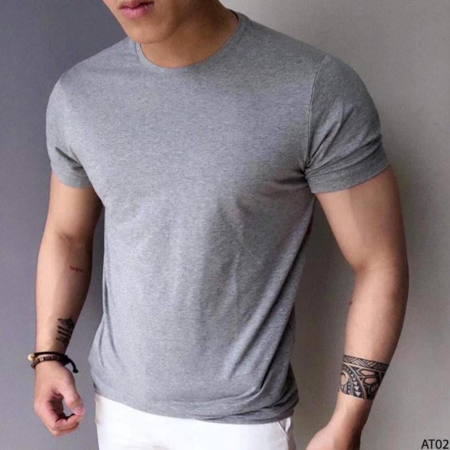 Áo Thun Cộc Tay Cổ Tròn Nam, Chất Thun, Dáng Đẹp, Slimfit, Co Dãn 4 Chiều, Thấm Hút Mồ Hôi