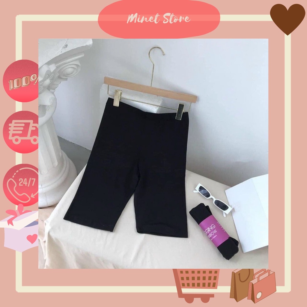 Quần legging lửng nữ Minet nâng mông co dãn 4 chiều, quần legging ngố thái cạp chun siêu mịn mặc ở nhà tập gym yoga Q003