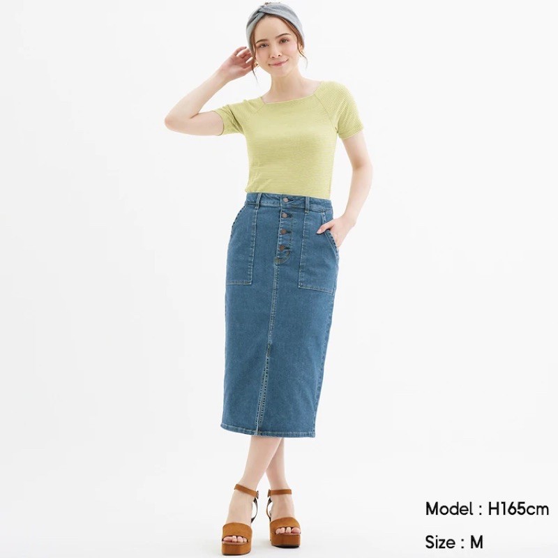 Chân Váy Denim Uniqlo Midi Thời Trang Trẻ Trung