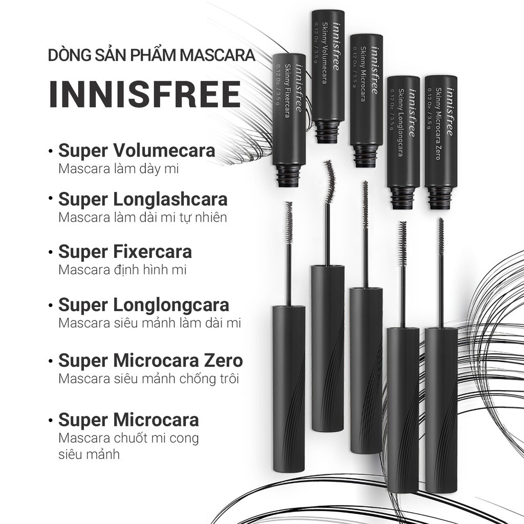 [Mã COSIF05 giảm 10% đơn 400K] Mascara định hình mi innisfree Skinny Fixercara 3.5g (Mới)