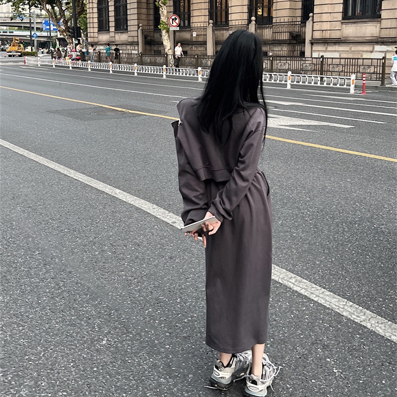 Set Áo Tay Dài Cổ Tròn + Chân Váy Mini Thời Trang Cho Nữ