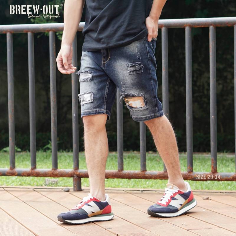 Mahesag Bán Sỉ Quần Short Jean Ngắn Rách Màu Đen Nhám / Quần Short / Quần Rách Dành Cho Nam