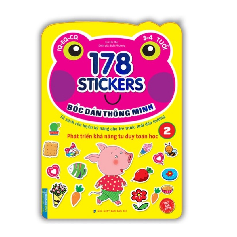 Sách MT - Bóc dán hình thông minh phát triển khả năng tư duy toán học IQ EQ CQ (3-4 tuổi) - 178 sticker (quyển 2)