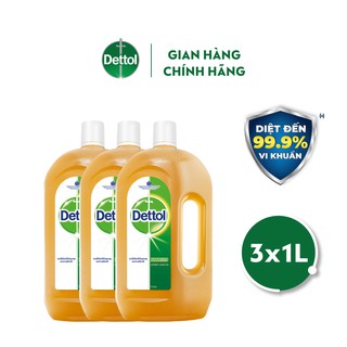Combo 3 chai dung dịch diệt khuẩn đa năng Dettol 1L/chai