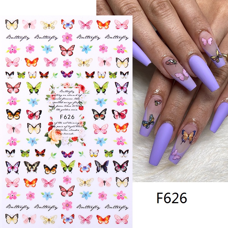 1 Miếng Dán Trang Trí Móng Tay Hình Trái Tim 3D Màu Đen NFF740