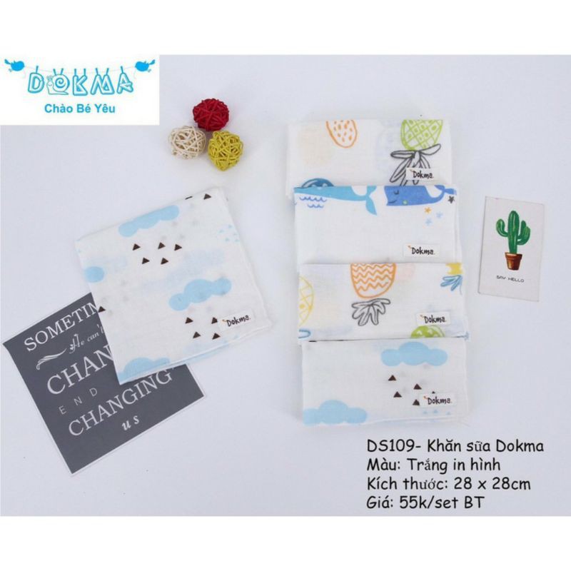 Set 5 khăn sữa cao cấp Dokma