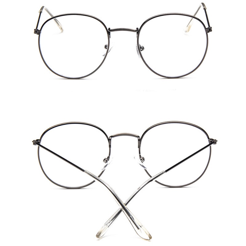 Mắt Kính Gọng Kim Loại Tròn Chống Bức Xạ / Ánh Sáng Xanh Thời Trang Cho Nữ