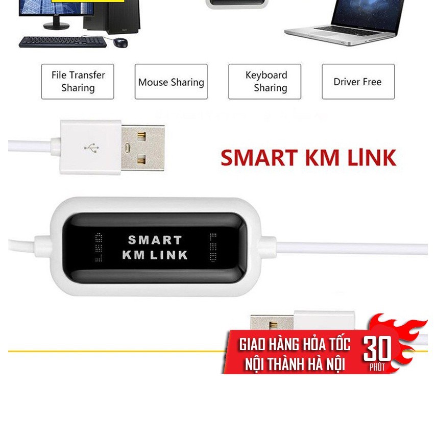 Cáp USB Chuyển Đổi Dữ Liệu Kết Nối Máy Tính Với Máy Tính Đồng Bộ Bàn Phím Chuột Smart KM Link cao cấp