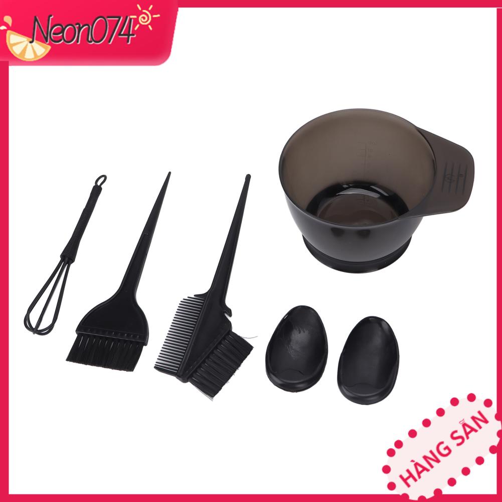 Neon074 6 cái Bộ Thuốc Nhuộm Tóc Dụng Cụ Tạo Màu Chuyên Nghiệp Tại Nhà Tiệm Làm Bát Bàn Chải Che Tai Trộn